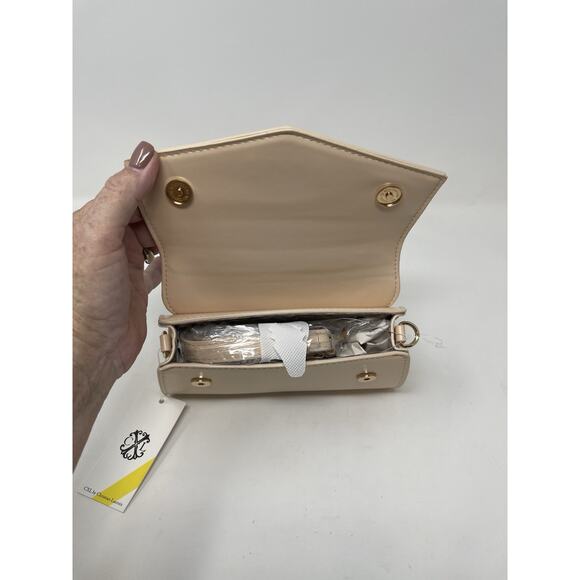 CXL Christian Lacroix Laine Matte Patent Top Handle Crossbody Panna Cotta Beige - Picture 6 of 9